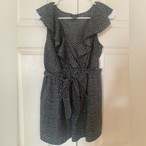 Motherhood Maternity Black and White Polka Dot Ruffled Blouse